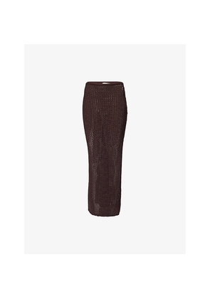 Womens Monday Fontelina Crochet Cotton-Blend Knit Maxi Skirt