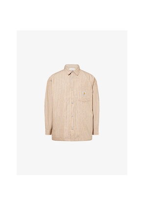 Mens Carhartt WIP Grimsby Padded Striped Cotton Shirt