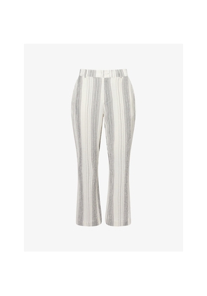 Mens Che Woolby Striped Crinkled Stretch Cotton and Cashmere Trousers