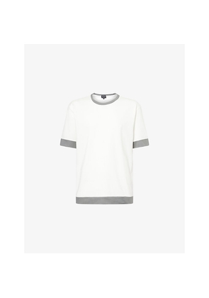 Mens Giorgio Armani Contrast-Trim Crew-Neck Cotton T-Shirt