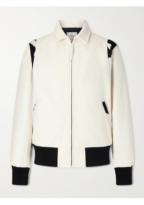 Golden Bear - The Hayes Cow-Print Wool-Blend Varsity Jacket - Men - White - S