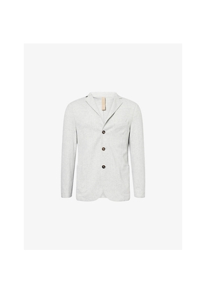 Mens Eleventy Prince Of Wales Notch-Lapels Stretch-Woven Blazer