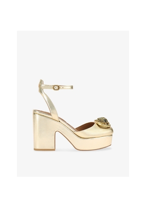 Womens Kurt Geiger London Chelsea Metallic-Leather Platform Heels