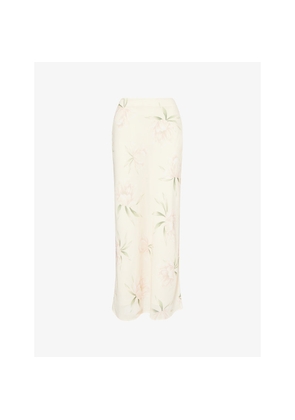 Womens Pretty Lavish Leoni Floral-Print Woven Midi Skirt