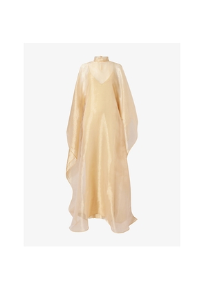 Womens Taller Marmo Sphinx Band-Collar Woven Kaftan