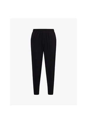 Mens Belier Pleated Straight-Leg Stretch-Woven Trousers