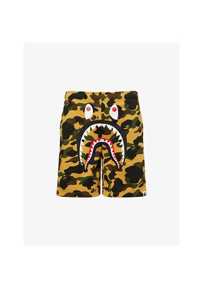 Mens A Bathing Ape Camo Shark Printed Cotton Sweat Shorts