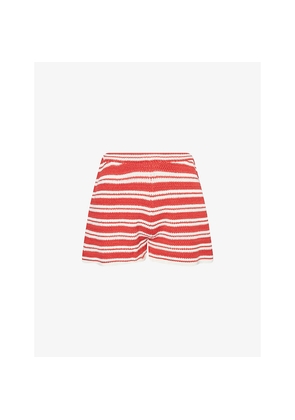 Womens 4th & Reckless Antonia Stripe Cotton-Blend Knitted Shorts