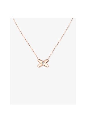 Womens Chaumet Jeux De Liens 18ct Rose-Gold and 0.01ct Brilliant-Cut Diamond Pendant Necklace
