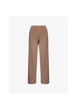 Womens Gymshark Ribbed Straight-Leg Cotton-Jersey Trousers