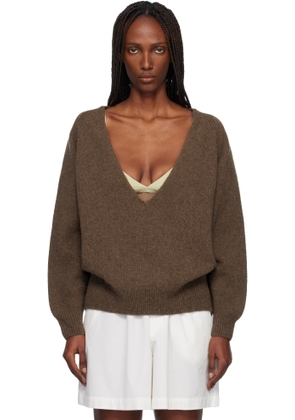 Baserange Brown Soar V-neck Sweater