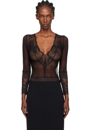 Yasmine Eslami Black Tina Long Sleeve Bodysuit