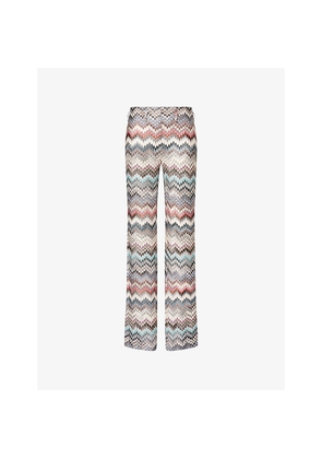 Womens Missoni Chevron Straight-Leg Knitted Trousers