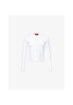 Womens Gucci Monogram Round-Neck Knitted Cardigan