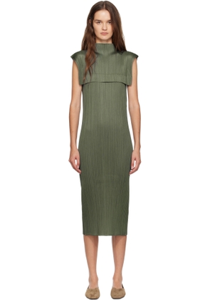 PLEATS PLEASE ISSEY MIYAKE Green June Monthly Colors Maxi Dress