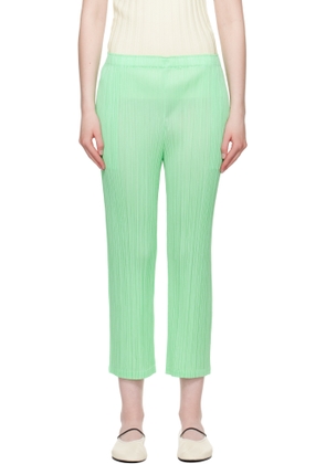 PLEATS PLEASE ISSEY MIYAKE Green Monthly Colors May Trousers