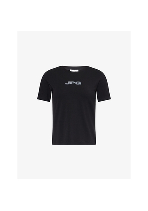 Womens Jean Paul Gaultier Logo-Print Round-Neck Stretch Cotton-Jersey T-Shirt