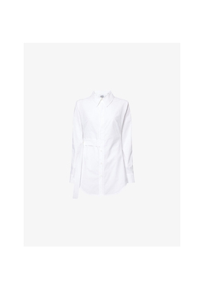 Womens Jean Paul Gaultier Strap-Trim Long-Sleeves Stretch-Cotton Shirt