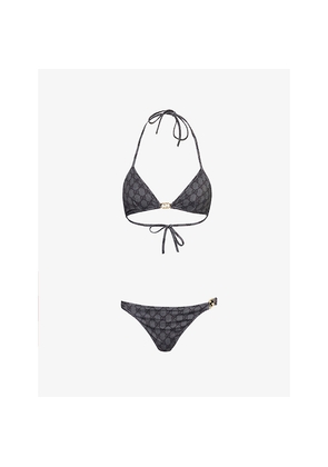 Womens Gucci Gg Supreme Logo-Embellished Bikini Set