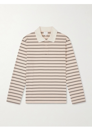 A.P.C. - Striped Organic Cotton-Jersey Polo Shirt - Men - Neutrals - S