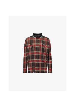 Mens Vivienne Westwood Oversized Tartan Cotton-Jersey Polo Top