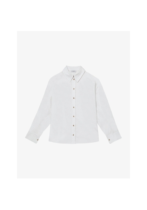 Womens Reiss Callie Long-Sleeved Cotton Oxford Shirt