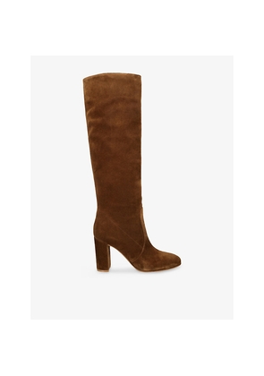 Womens Gianvito Rossi Glen 85 Heeled Suede Knee-High Boots