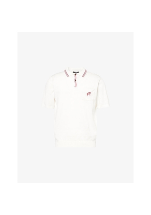 Mens Malbon Campania Embroidered-Logo Knitted Polo Top