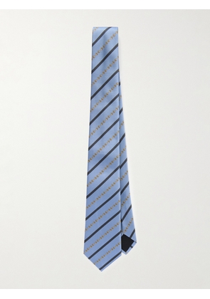 Gucci - Striped Embroidered Silk-Jacquard Tie - Men - Blue