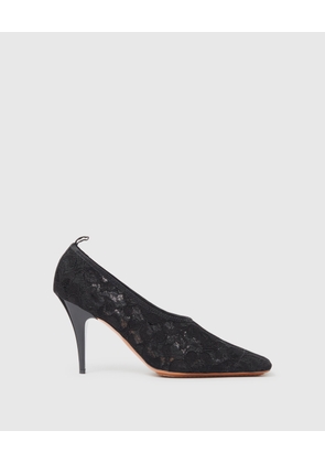 Stella McCartney - Square-Toe Lace Stiletto Pumps, Woman, Black, Size: 35