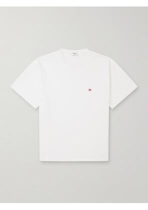 CELINE - Logo-Embroidered Cotton-Jersey T-Shirt - Men - White - XS