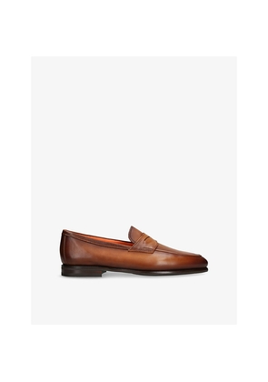 Mens Santoni Carlo Leather Penny Loafers