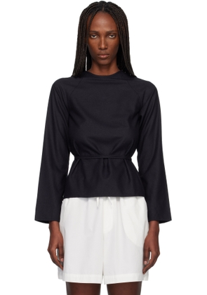 Baserange Black Long Sleeve Apron Blouse
