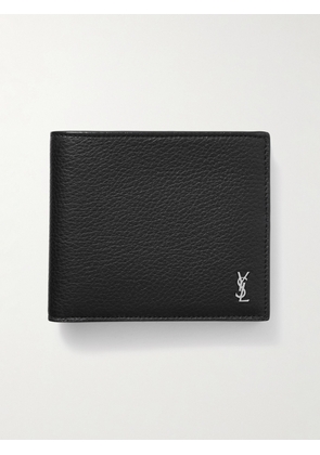 SAINT LAURENT - Logo-Embellished Full-Grain Leather Billfold Wallet - Men - Black
