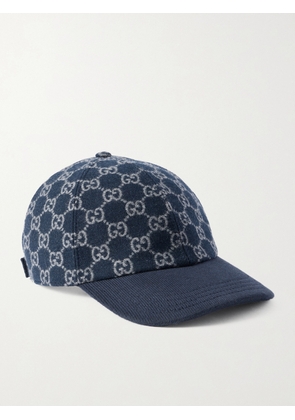 Gucci - Logo-Jacquard Wool-Flannel Cap - Men - Blue - S