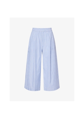 Womens Weekend Max Mara Fleur Striped Cotton-Poplin Trousers