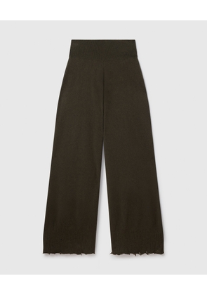 Stella McCartney - Knit Straight-Leg Trousers, Woman, Olive, Size: S