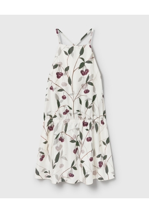 Stella McCartney - Cherry Print Sleeveless Mini Dress, Woman, Cream, Size: 40