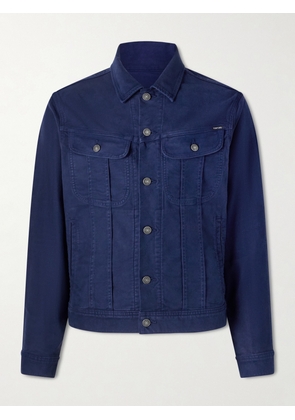 TOM FORD - Icon Cotton-Blend Moleskin Jacket - Men - Blue - S