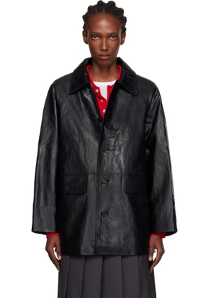 Dunst Black Lily Faux-Leather Half Jacket