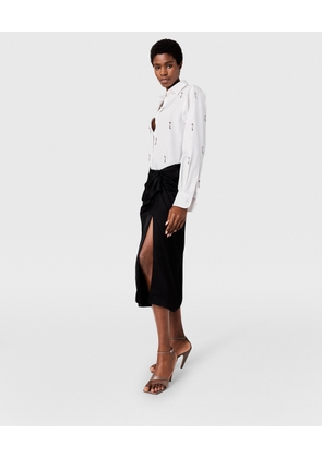 Stella McCartney - Knotted Asymmetric Midi Skirt, Woman, Black, Size: 42