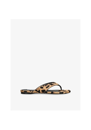 Womens Azzedine Alaia Leopard-Print Calf-Hair Sandals
