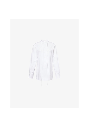 Womens Gucci Band-Collar Regular-Fit Cotton-Poplin Shirt