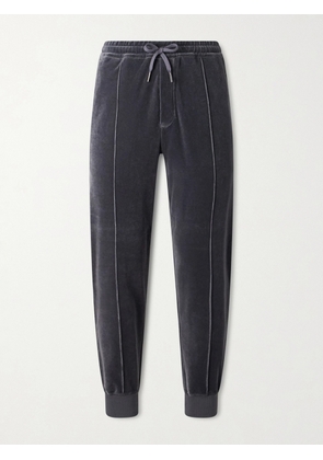 TOM FORD - Tapered Cotton-Blend Velour Sweatpants - Men - Gray - IT 44
