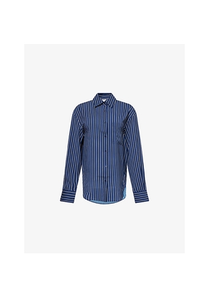 Womens The Frankie Shop Lui Striped Woven Shirt