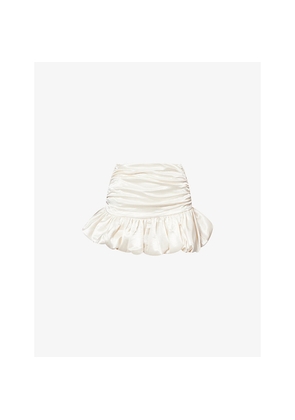 Womens Amy Lynn Bella Puffball Satin Mini Skirt