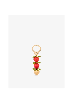 Womens Loewe Strawberry Acetate and Brass Charm