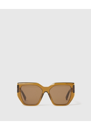 Stella McCartney - Chunky Square Cat-Eye Sunglasses, Woman, Khaki green