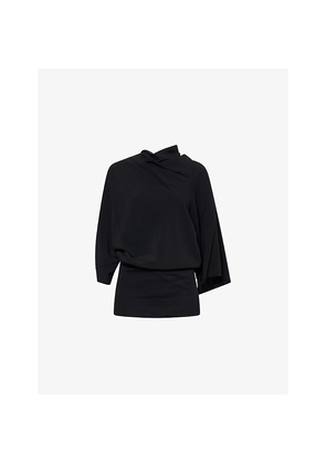 Womens Rick Owens Cylinder Draped Woven Top