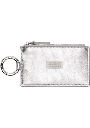 MM6 Maison Margiela Silver Numeric Leather Key Ring Wallet